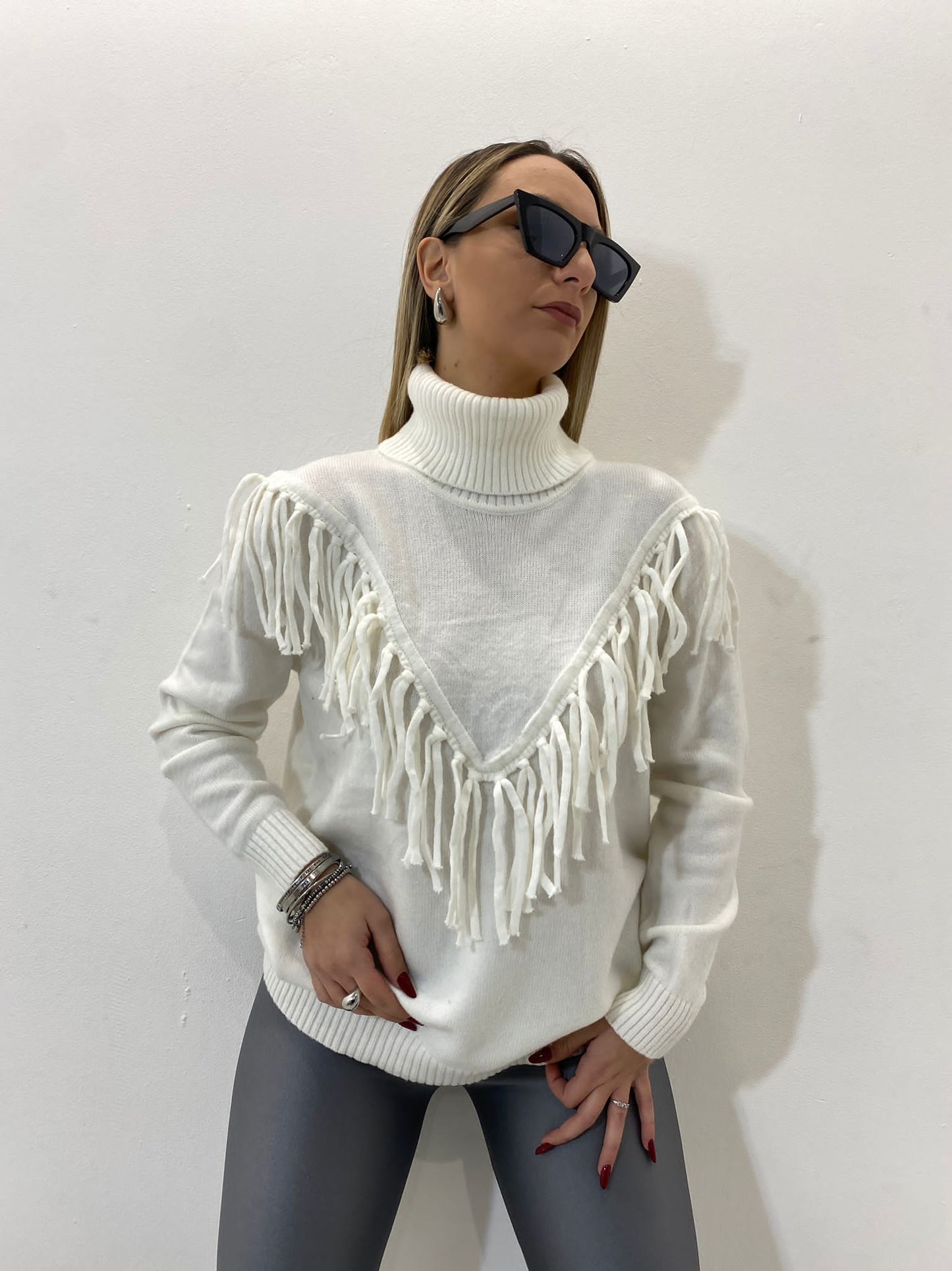 Maglione con frange