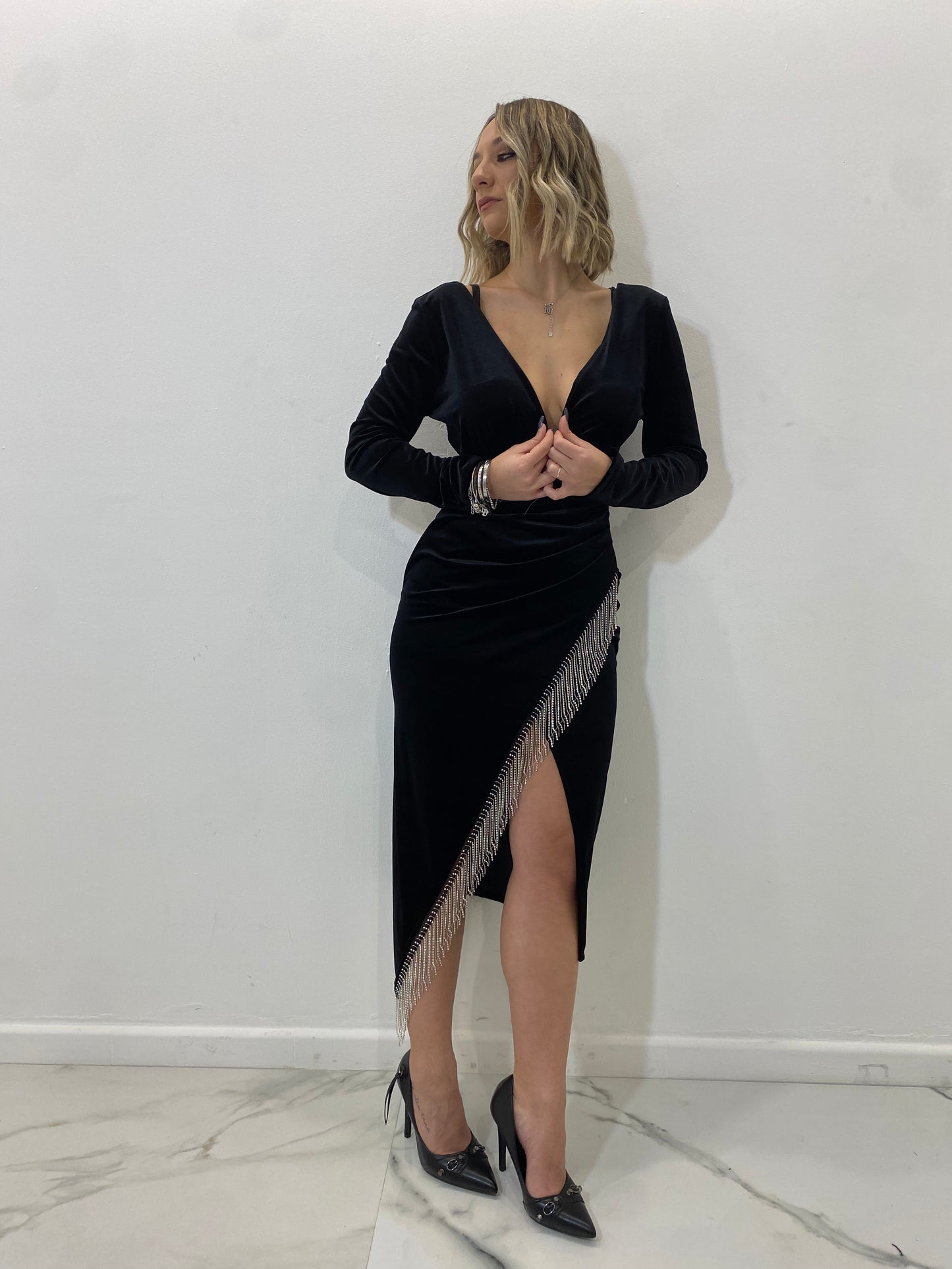 Abito velluto e strass
