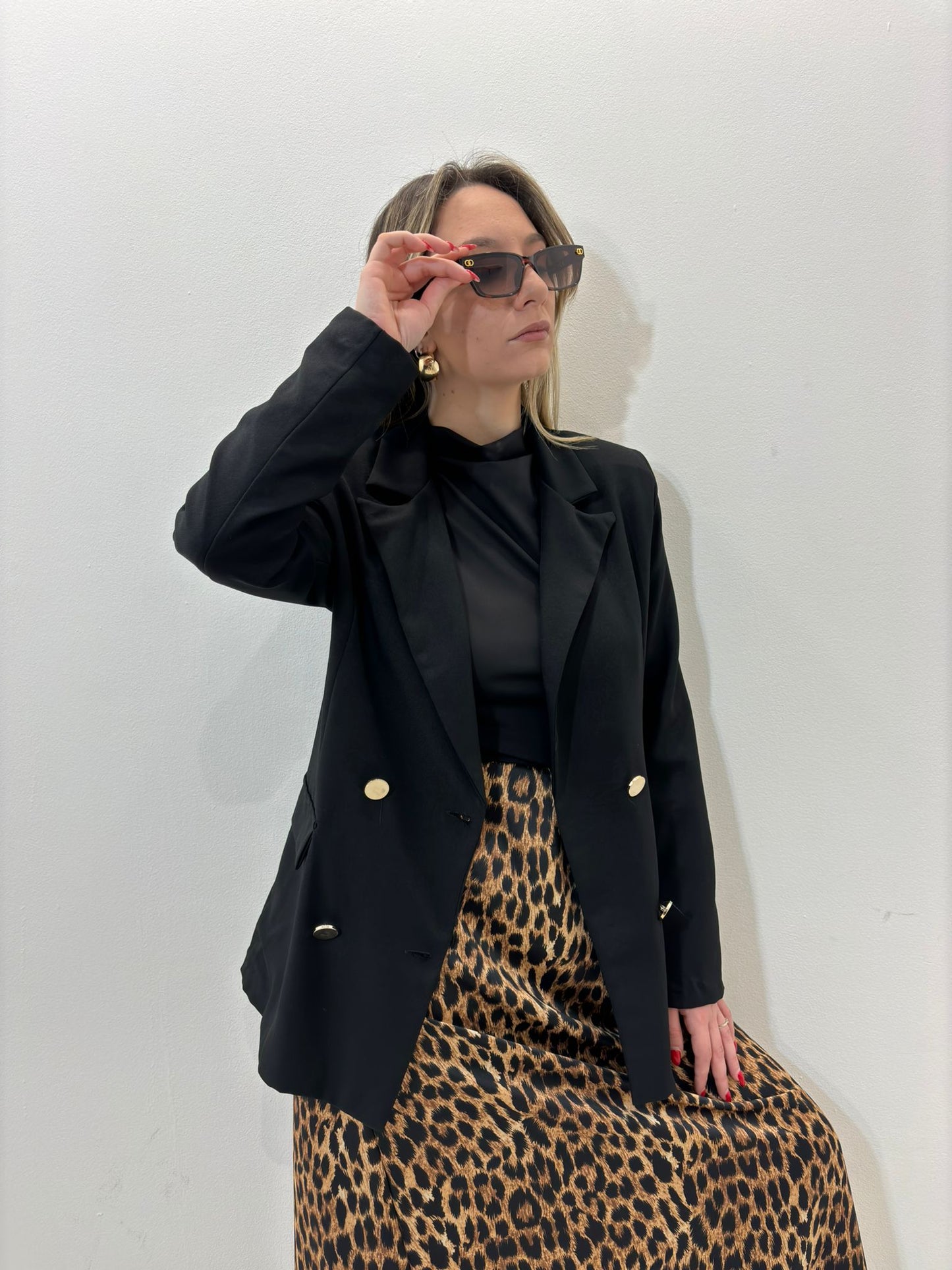 Giacca basic bottoni oro