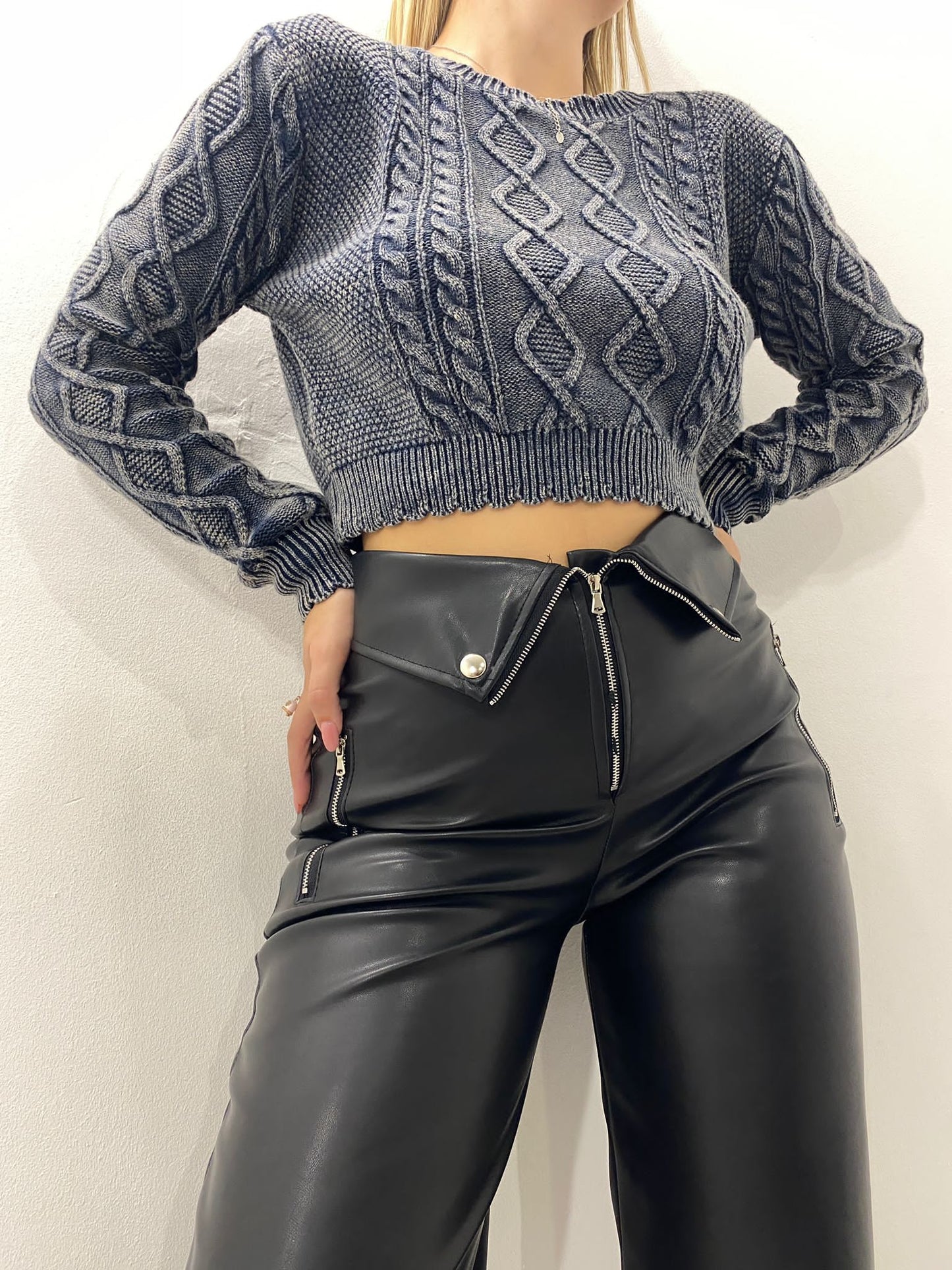 Pantalone in ecopelle