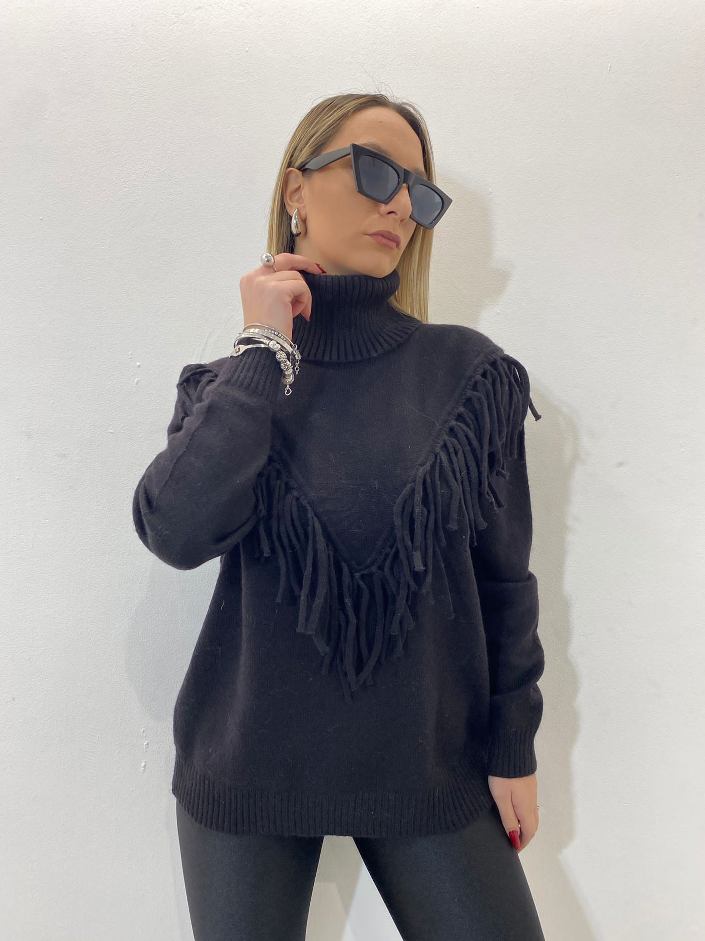 Maglione con frange