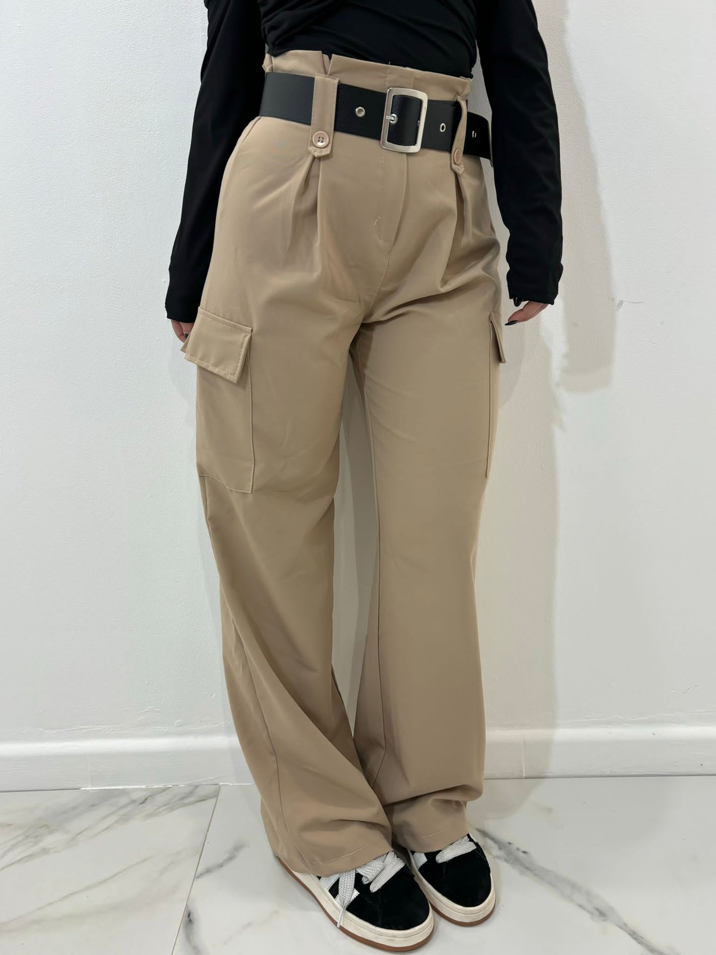 Pantalone cargo Beige