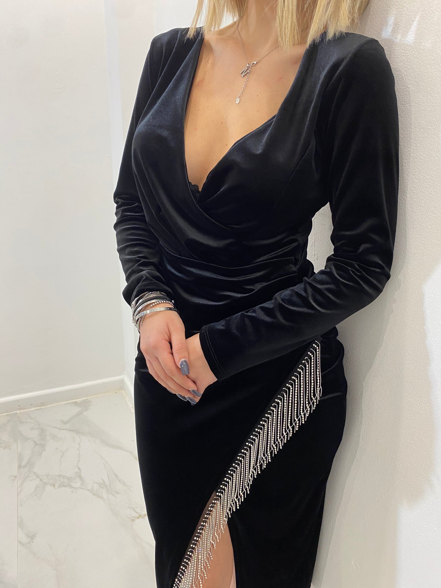 Abito velluto e strass