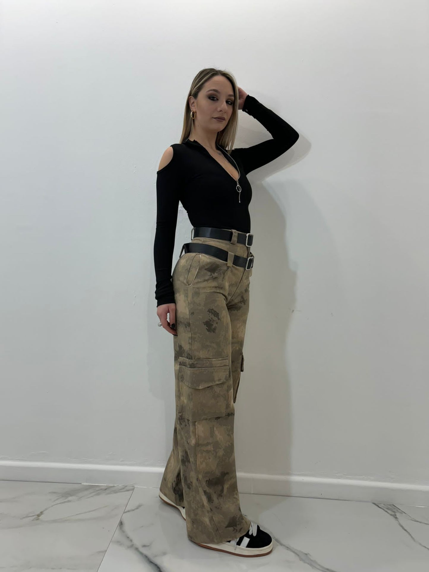 Pantaloni cargo camouflage