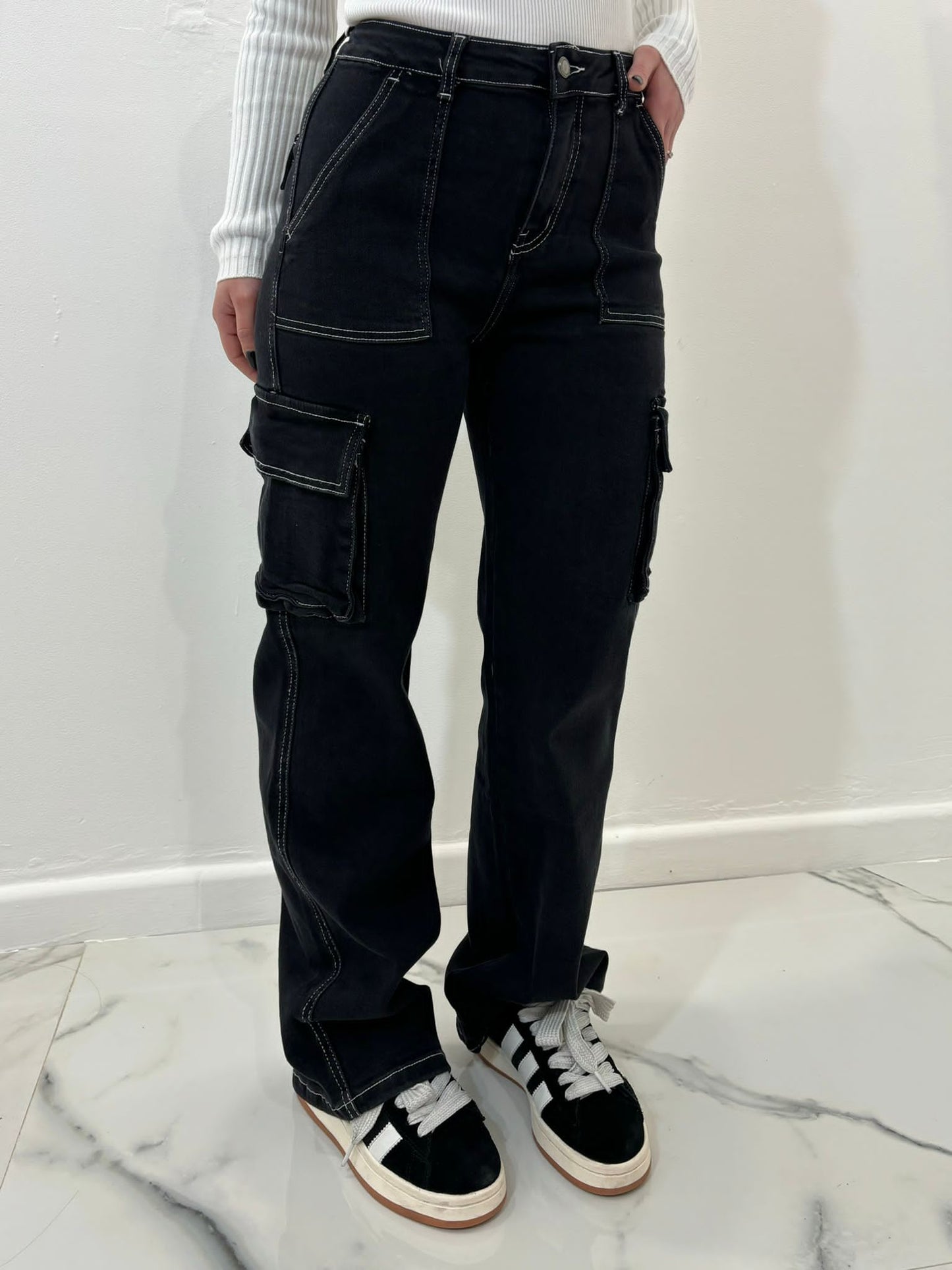 Jeans cargo Black&White