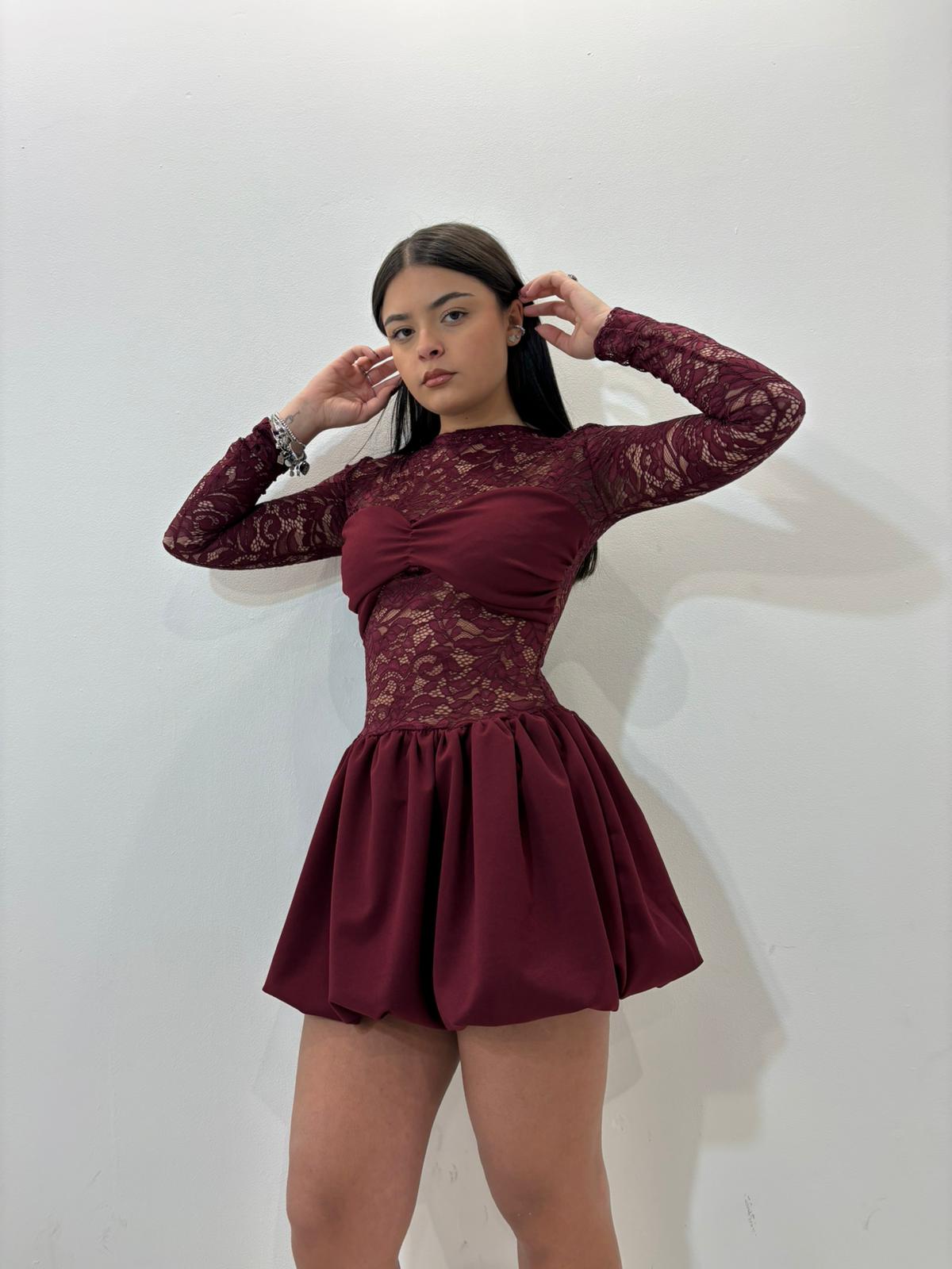 Vestito Giorgia bordeaux