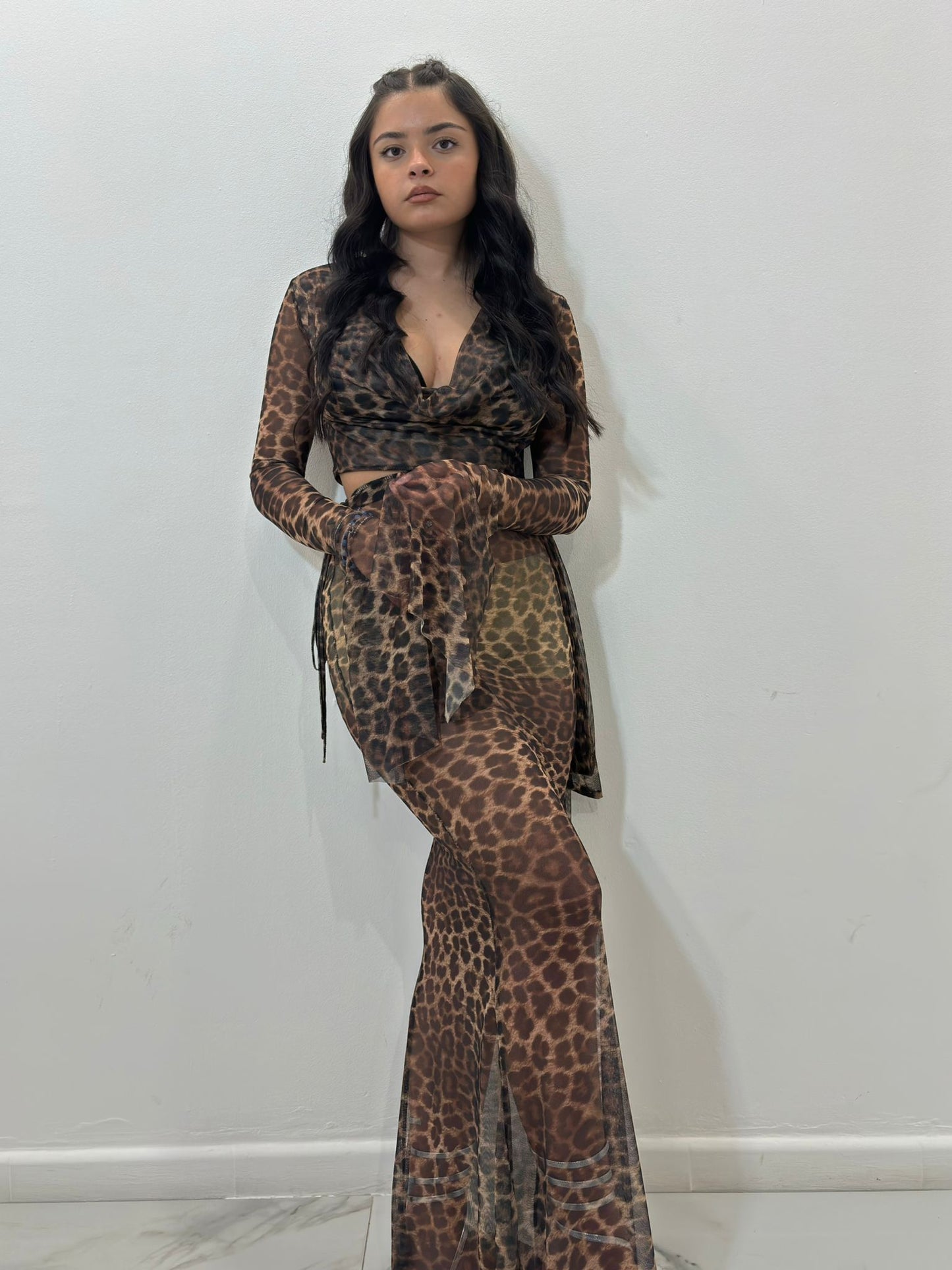 Coordinato Animalier marrone