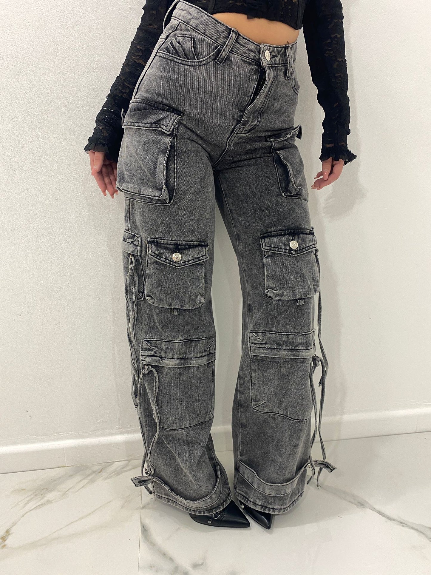Jeans nero Cargo