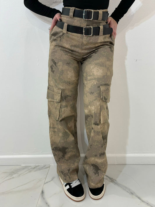 Pantaloni cargo camouflage