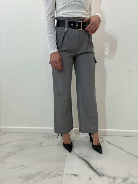 Pantalone cargo grigio