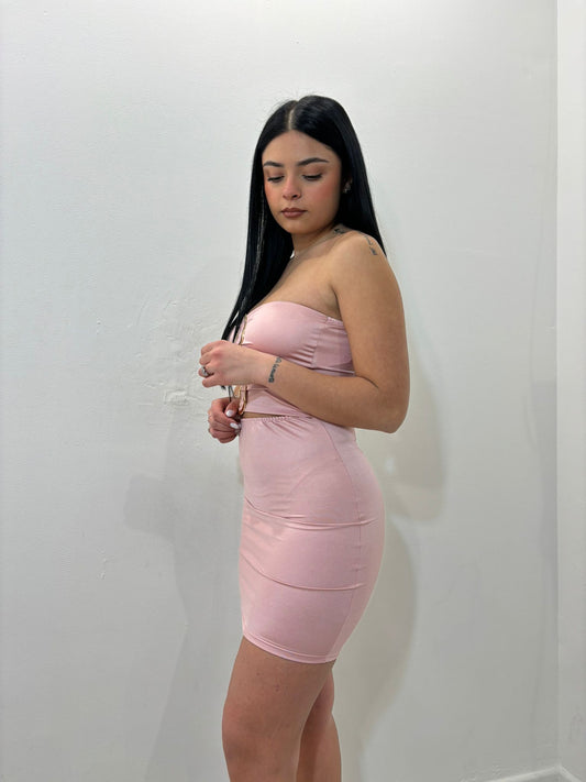 vestito midy rosa