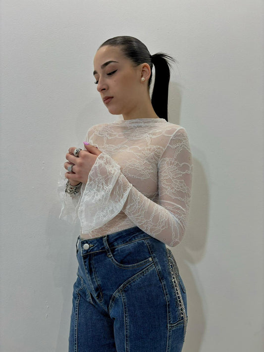 maglia pizzo bianca